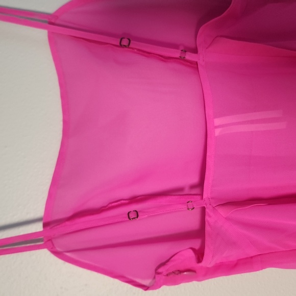 NWT Anthropologie Sheer Paneled Midi Dress, Size 00, Neon Berry, - Picture 10 of 11